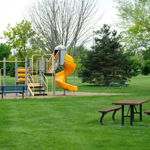 City park in the spring time